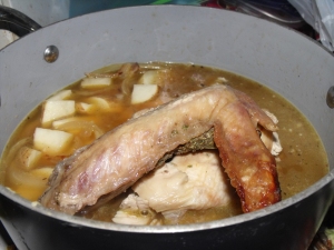Turkey wings in broth with potatoes